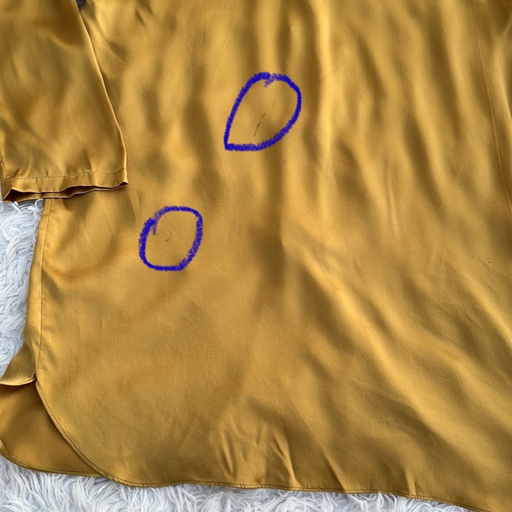 NOS Victoria’s Secret vintage gold label silk mustard pajama sleep shirt Sm READ - Picture 7 of 11